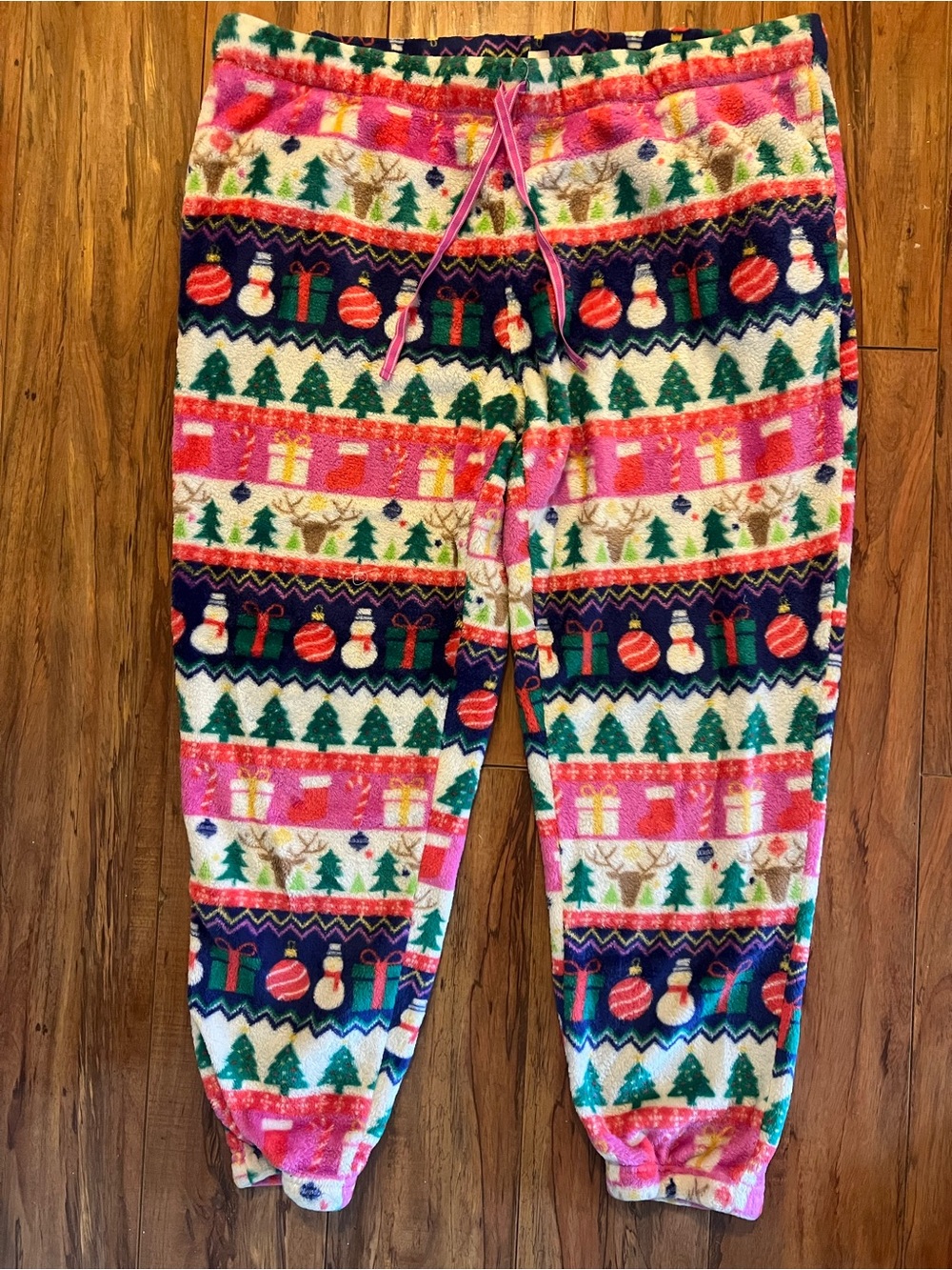 Holiday Fleece Pajama Pants - Pink Multi